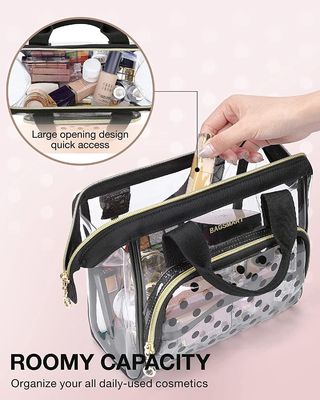 Lightweit Transparan Tas Makeup Organizer Case untuk Wanita Cute CosmeticsPouch Perlengkapan Mandi Aksesoris Kuas Polk
