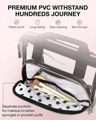 Lightweit Transparan Tas Makeup Organizer Case untuk Wanita Cute CosmeticsPouch Perlengkapan Mandi Aksesoris Kuas Polk