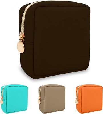 Nilon Tas Rias Mini untuk Dompet, Tas Rias Lucu Kecil Rapi Tas Kantong Ritsleting Kosmetik, Kantong Koin Perjalanan Tahan Air