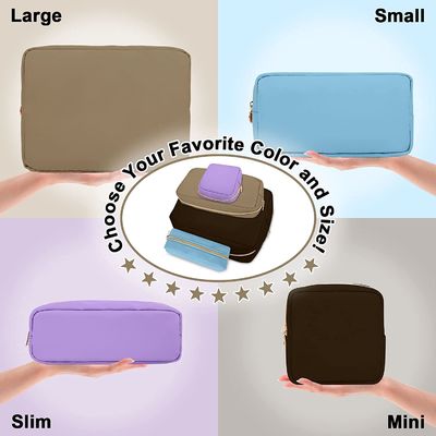 Nilon Tas Rias Mini untuk Dompet, Tas Rias Lucu Kecil Rapi Tas Kantong Ritsleting Kosmetik, Kantong Koin Perjalanan Tahan Air