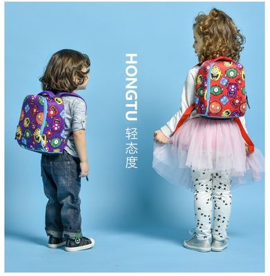 Diving Material Rainbow Cartoon Schoolbag Anti Lost Waterproof for Children Baby