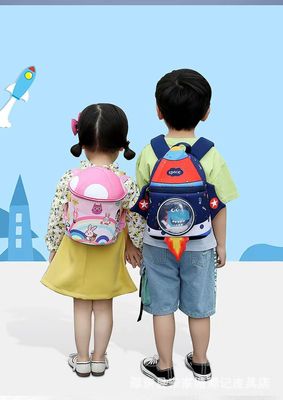 Bentuk Roket SBR Anak Ransel 3D Neoprene Tas Pendidikan Lembut TK Tas Ringan Gadis Ransel