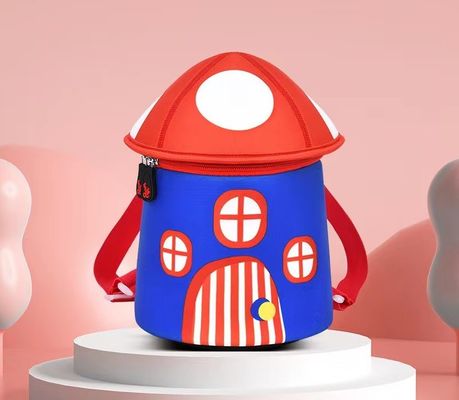 bentuk jamur 3D tas pendidikan Neoprene SBR tas ransel anak-anak taman kanak-kanak lembut tas ransel gadis ringan
