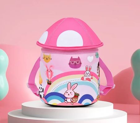 bentuk jamur 3D tas pendidikan Neoprene SBR tas ransel anak-anak taman kanak-kanak lembut tas ransel gadis ringan