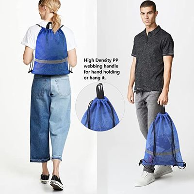 Beach BeeGreen Mesh Drawstring Bag Backpack Tugas Berat Ringan Untuk Olahraga