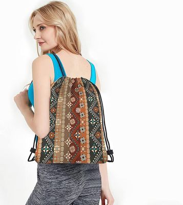 Tas Serut Bunga Boho Ransel Bohemian Style Tribal Art Batik Seamless Pattern