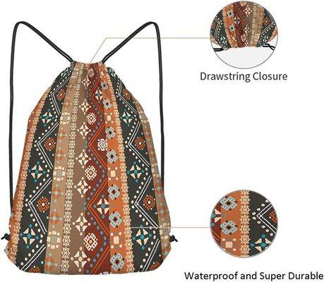 Tas Serut Bunga Boho Ransel Bohemian Style Tribal Art Batik Seamless Pattern