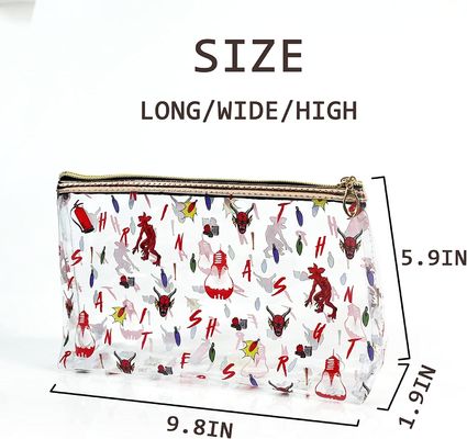 Tas Rias Sebening Kristal yang ringan dan tahan air, Tas Kosmetik Stranger School Things