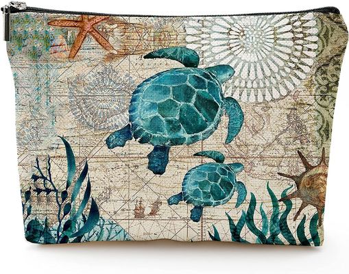 Halus Lembut Tahan Air Lighweight Sea Turtle Makeup Bag Travel Cosmetic Bag Zipper Pouch Ide Hadiah Teman Untuk Wanita