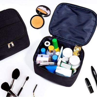 Tas Rias Tahan Guncangan Portabel Tas Penyimpanan Organizer Kosmetik Kecil dengan Pegangan untuk Perhiasan, Lipstik, Kotak Kosmetik