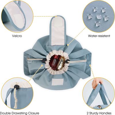 Tahan Guncangan Tahan Air Lembut Serut Tas Rias Besar Tas Kosmetik Perlengkapan Mandi Organizer untuk Wanita