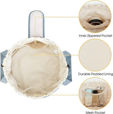 Tahan Guncangan Tahan Air Lembut Serut Tas Rias Besar Tas Kosmetik Perlengkapan Mandi Organizer untuk Wanita