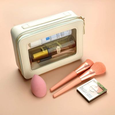 Organizer kosmetik tahan air kapasitas lager berkualitas tinggi dengan kait gantung untuk tas bepergian