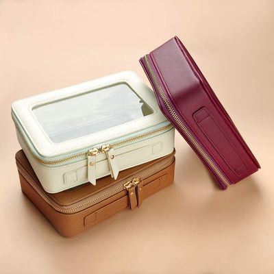Organizer kosmetik tahan air kapasitas lager berkualitas tinggi dengan kait gantung untuk tas bepergian