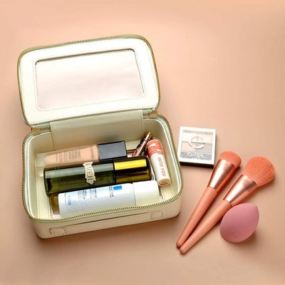 Organizer kosmetik tahan air kapasitas lager berkualitas tinggi dengan kait gantung untuk tas bepergian
