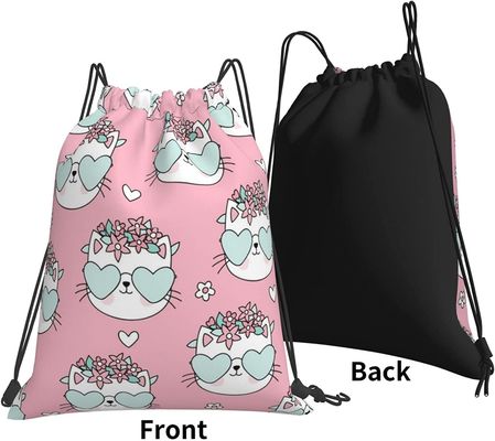 Tas Serut Ransel Serut Ringan untuk Anak Perempuan Anak Laki-laki Remaja Gym Tali Tari Tas Massal Tahan Air Kucing