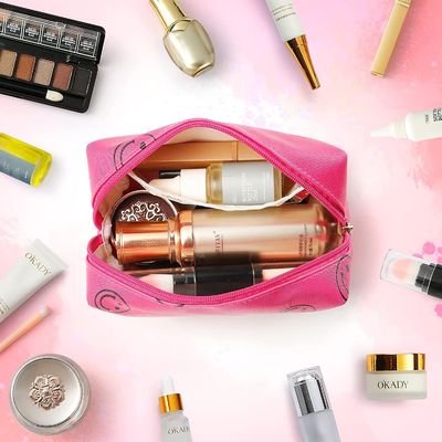 Tas Rias Rapi Pu Kulit Penyelenggara Kosmetik Tahan Air  Portabel Lucu