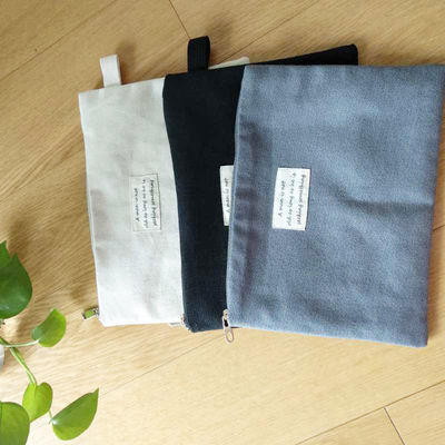 Sesuaikan Kantung Kanvas Datar Hitam Untuk Ipad Reusable ECO Free Small Cotton Pocket