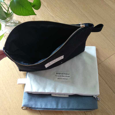 Sesuaikan Kantung Kanvas Datar Hitam Untuk Ipad Reusable ECO Free Small Cotton Pocket