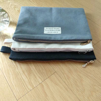Sesuaikan Kantung Kanvas Datar Hitam Untuk Ipad Reusable ECO Free Small Cotton Pocket