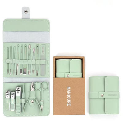 Manikur Set Gunting Kuku Alat Rumah Tangga 4/12/16Pcs Stainless Steel Telinga Sendok Pemotong Kuku Gunting Kit untuk Manikur Alat