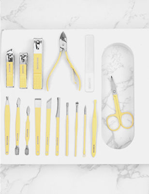 Manikur Set Gunting Kuku Alat Rumah Tangga 4/12/16Pcs Stainless Steel Telinga Sendok Pemotong Kuku Gunting Kit untuk Manikur Alat