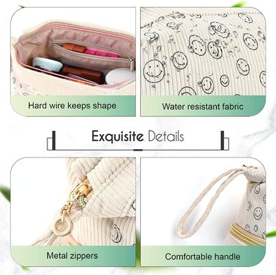 Tas Rias Perjalanan Tahan Air Tahan Lama Lembut, Tas Kosmetik Rias Lapisan Ganda Besar untuk Wanita