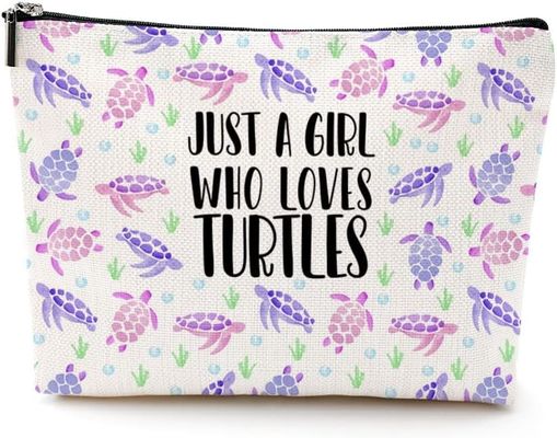 Soft Watercolor Sea Turtle Make Up Bag Untuk Wanita Tas Travel Kosmetik