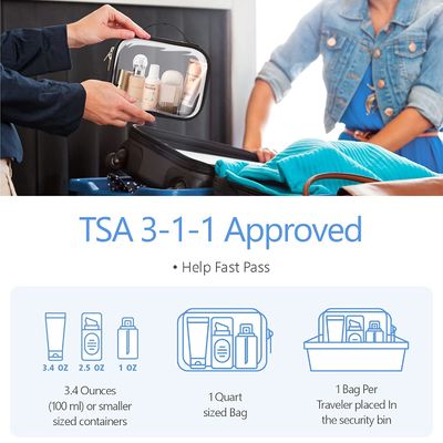 Tas Perlengkapan Mandi Tas Kosmetik Ringan Tahan Air Bening