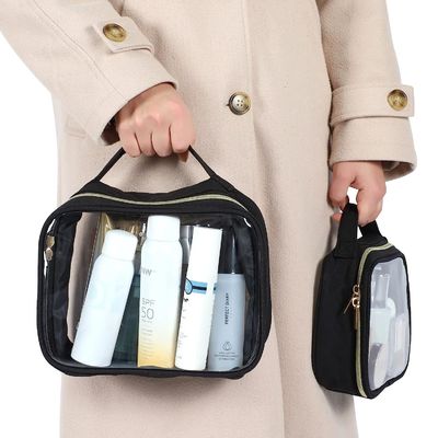 Tas Perlengkapan Mandi Tas Kosmetik Ringan Tahan Air Bening