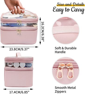 Multi-fungsional dan tahan air Double Layer Large Makeup Organizer Bag Tas Perlengkapan Mandi