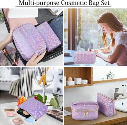 PU Kulit Tas Kosmetik Lembut Kantung Tahan Air Tas Travel Rias Portabel