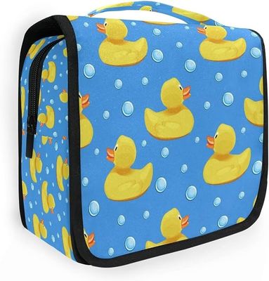 Yellow Ducks Travel Makeup Bag Hanging Perlengkapan Mandi Kantong Organizer Tas Tangan