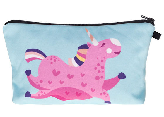 Tas Kantong Kosmetik Unicorn Untuk Rias Wajah 18 * 13.5cm Atau Ukuran Custom Bahan Polyester