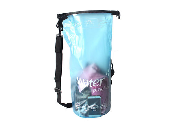 Tas kering PVC luar ruangan dengan tali bahu tas penyimpanan tahan air berkemah