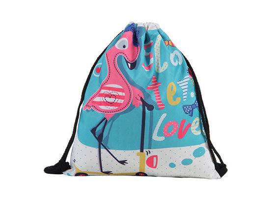 Flamingo Personalized Cinch Bags Cetak Kustom Ransel Serut Tahan Air
