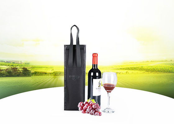 Tas Pendingin Anggur Hitam Kulit Vegan Untuk Hadiah Tas Pendingin Champagne OEM