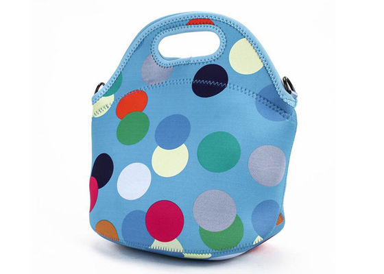 Neoprene Blue Insulated Tote Lunch Bag Untuk Piknik Tahan Lama Fashionable
