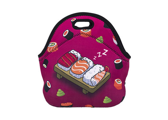 Bahan Neoprene costom cetak tas makan siang lucu, tas makan siang untuk anak-anak